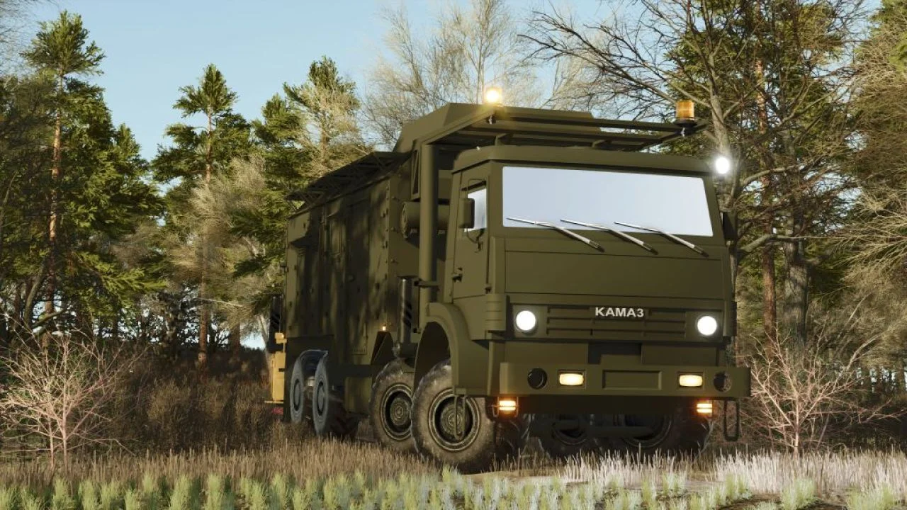 FS25 KAMAZ military vehicle equipped as a mobile radar and communications station V1.0 Vehicles Mod FS25 Mod Free Download