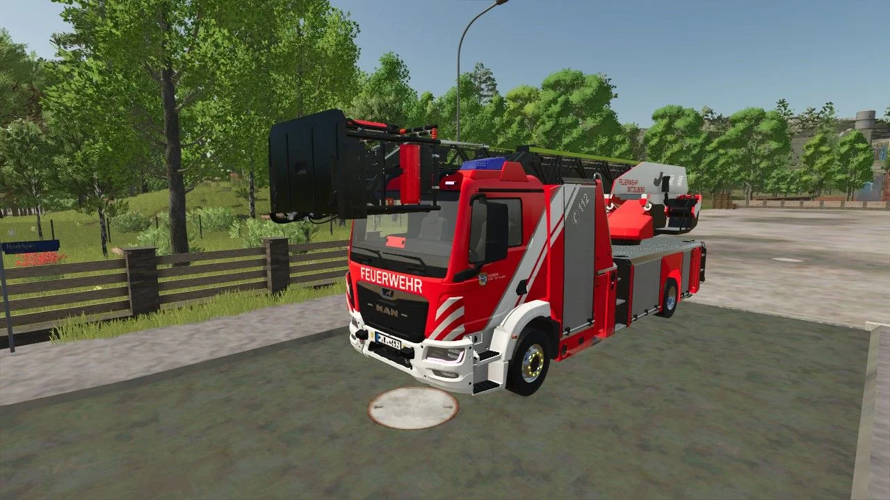 FS25 MAN Rosenbauer DLK 23/12 from the Mittelberg fire department V1.0 Vehicles Mod FS25 Mod Free Download