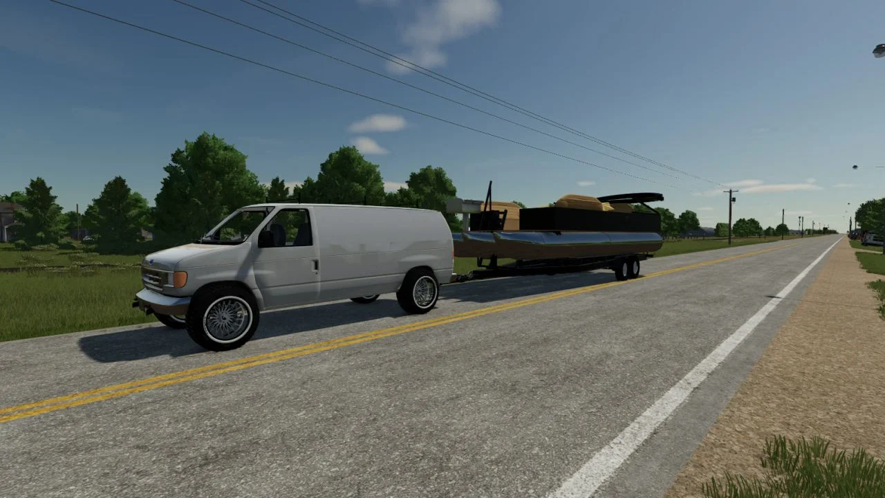 FS25 WSMC Pontoon Boat V1.0 Vehicles Mod FS25 Mod Free Download