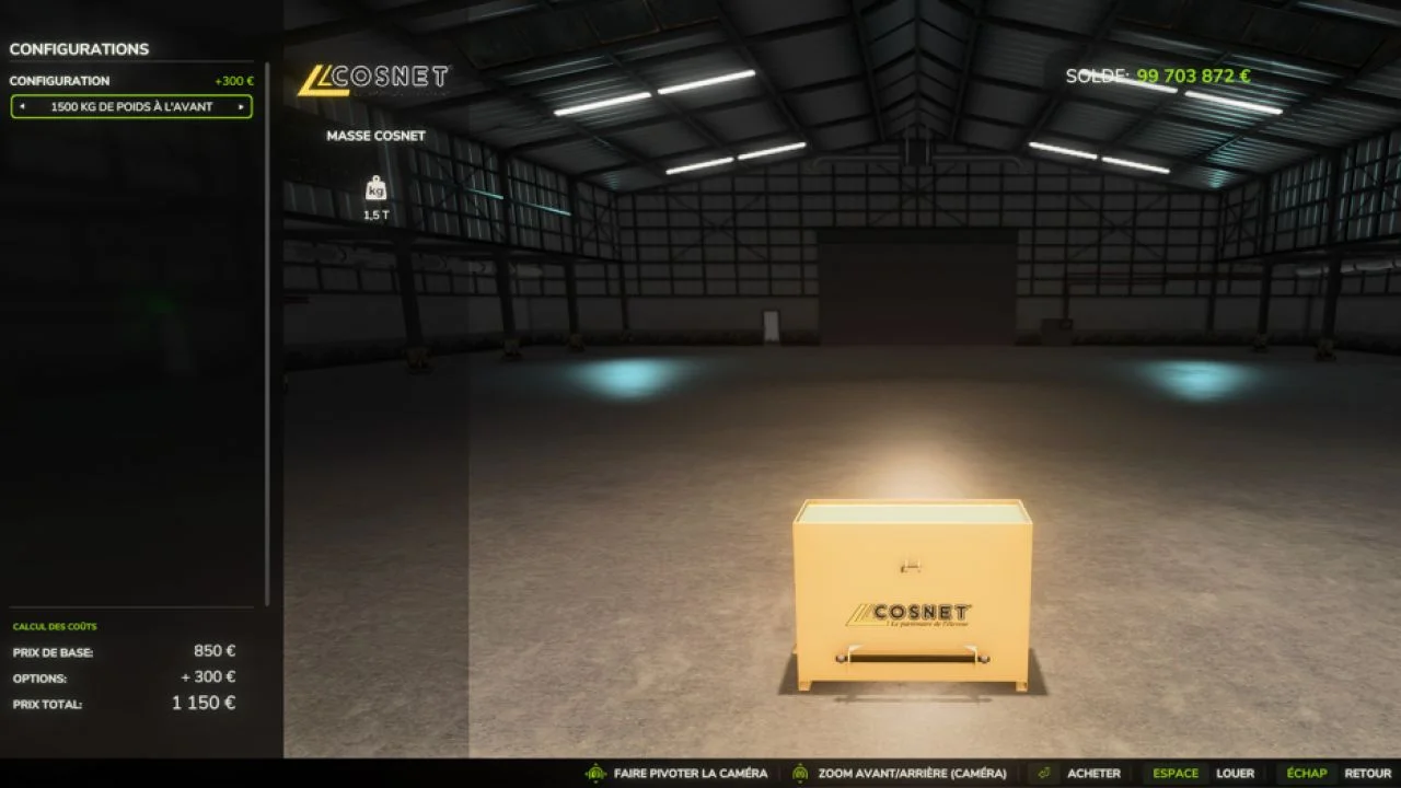FS25 Cosnet weight 1.0 Weights Mod FS25 Mod Free Download